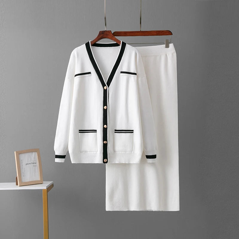GC Women "Knit Wit" Cardigan Two-Piece Skirt Set
