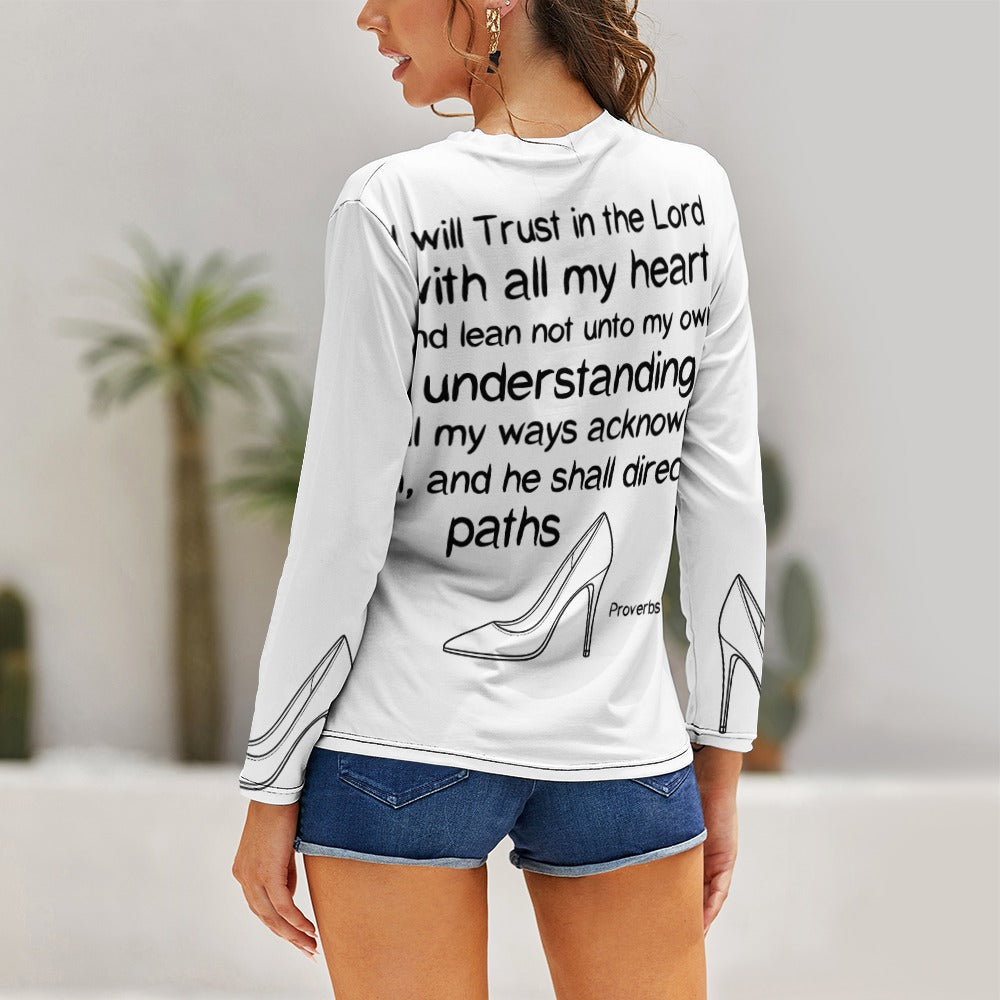 GC Women Standing On The Word Long Sleeve Shirt Proverbs 3:5-6 back view