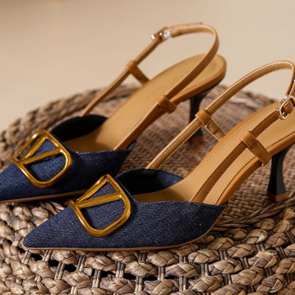 GC Women "French Denim" Stiletto Sandals