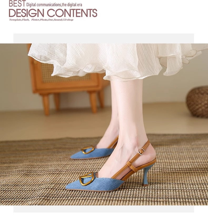 GC Women "French Denim" Stiletto Sandals