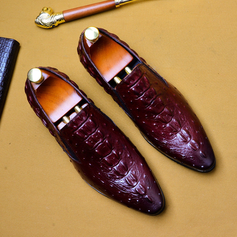 GC Men "Dominion II" Croc Leather Shoes