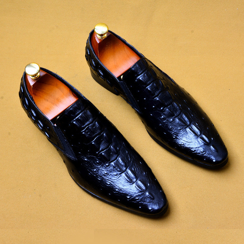 GC Men "Dominion II" Croc Leather Shoes