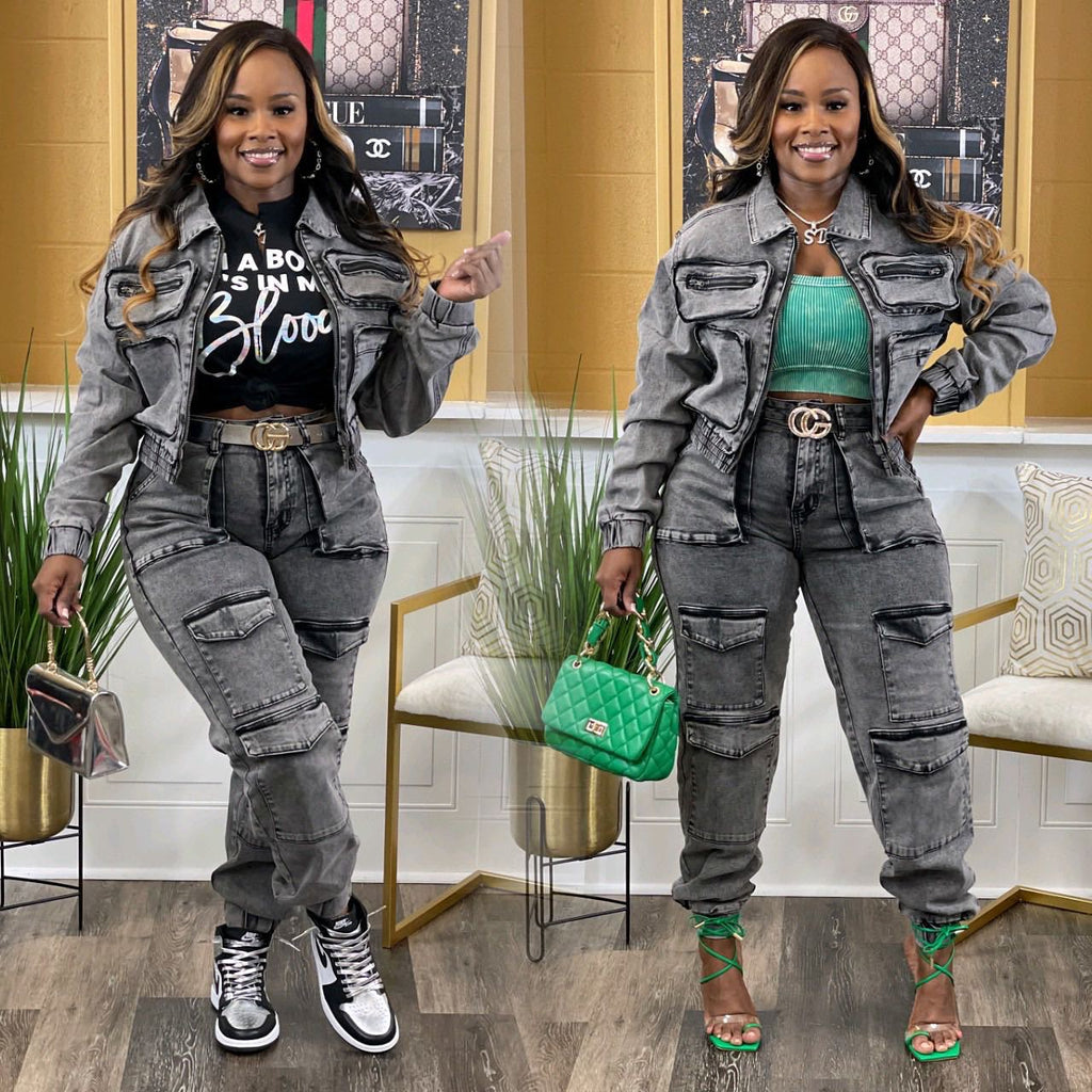 GC Women "Denim Pockets" Two-Piece Set