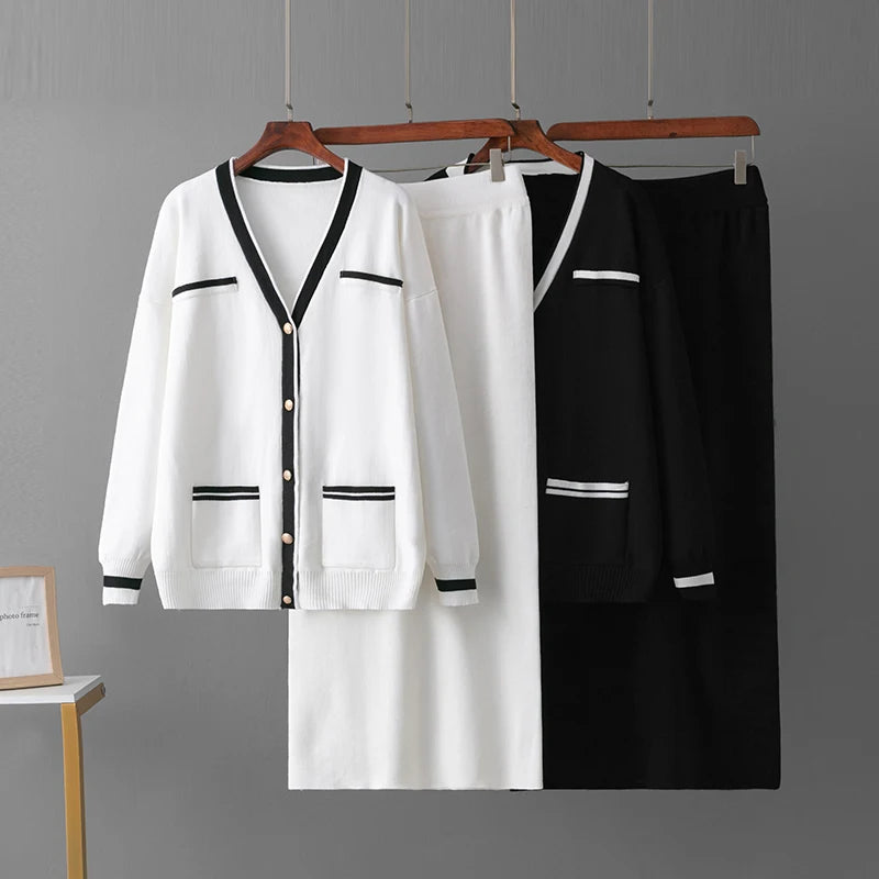 GC Women "Knit Wit" Cardigan Two-Piece Skirt Set