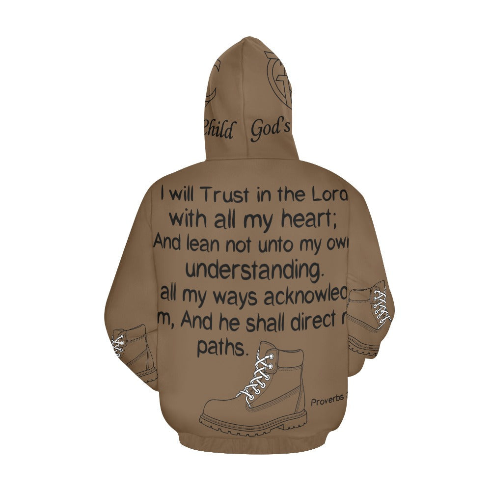 GC Men Standing On The Word Hoodie Proverbs 3:5-6 tan neutral color view