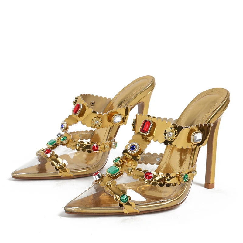 GC Women "Crystal Elegance" Mule Sandals