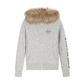 Detachable fur collar zipper hoodie short