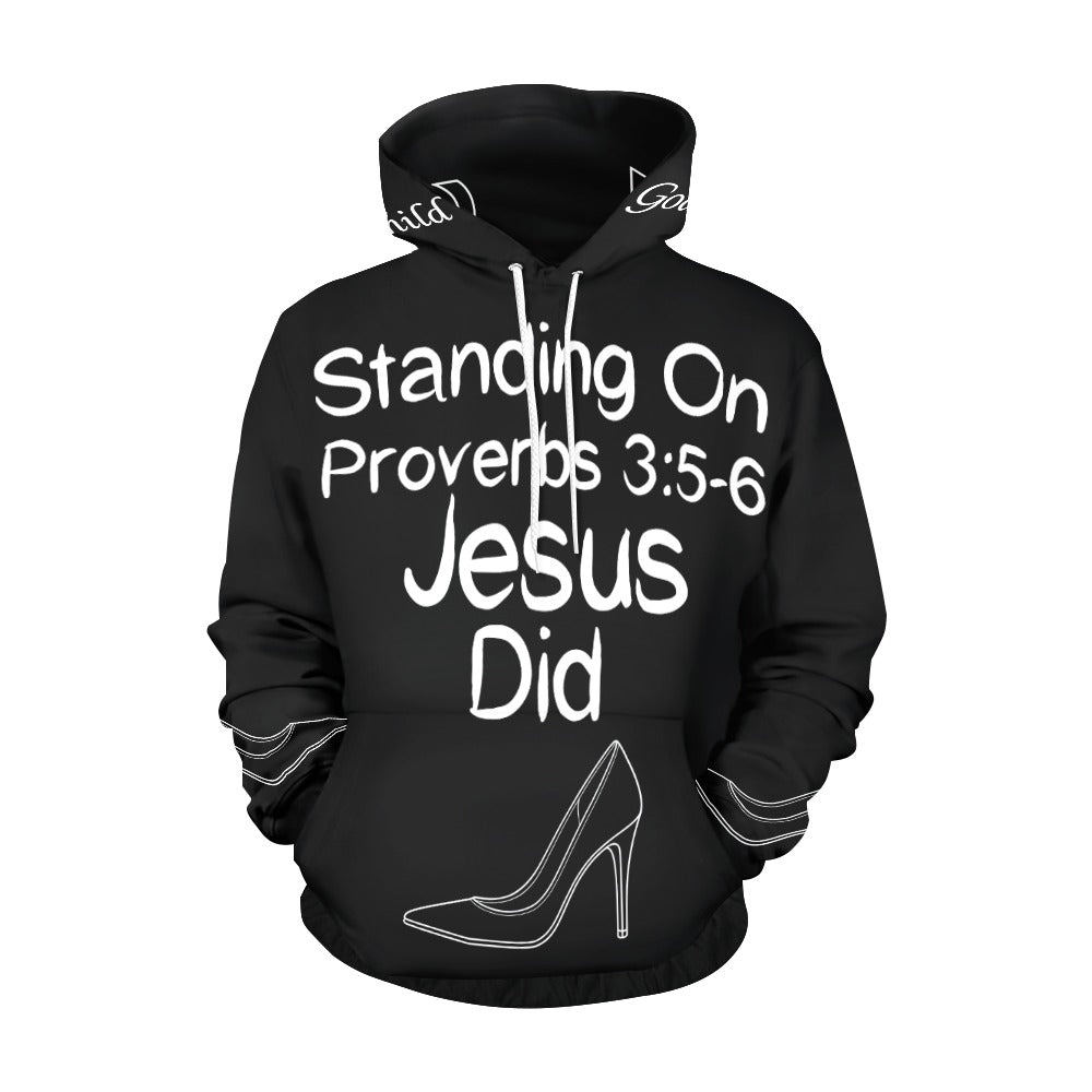 GC Women Standing On The Word Hoodie Proverbs 3:5-6 light hoodie black print