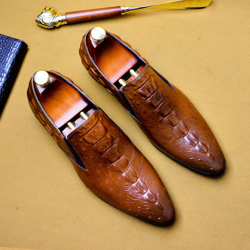 GC Men "Dominion II" Croc Leather Shoes