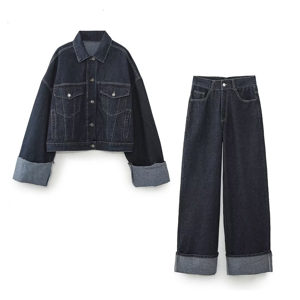 GC Women "Lean Back" Denim Two-Piece Set