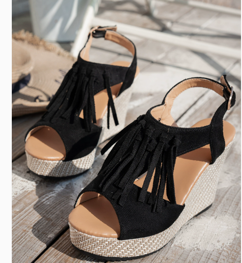 GC Women "Fringe of His Garment" Wedge Sandals