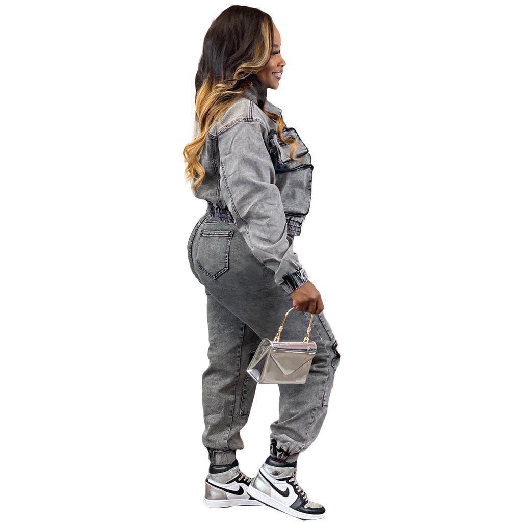 GC Women "Denim Pockets" Two-Piece Set