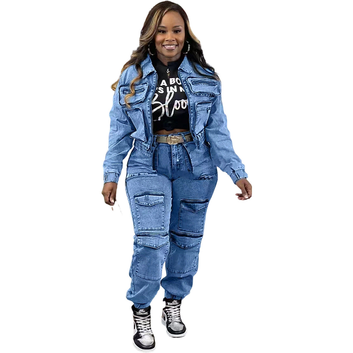 GC Women "Denim Pockets" Two-Piece Set