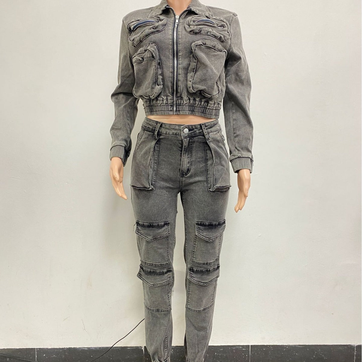 GC Women "Denim Pockets" Two-Piece Set