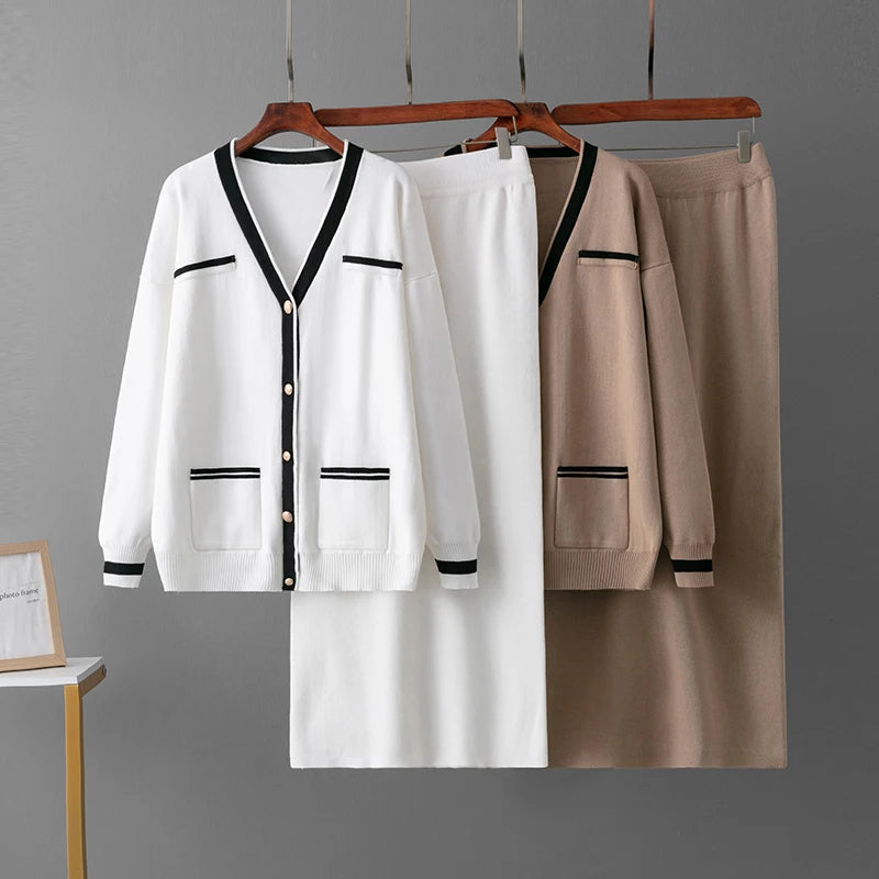 GC Women "Knit Wit" Cardigan Two-Piece Skirt Set