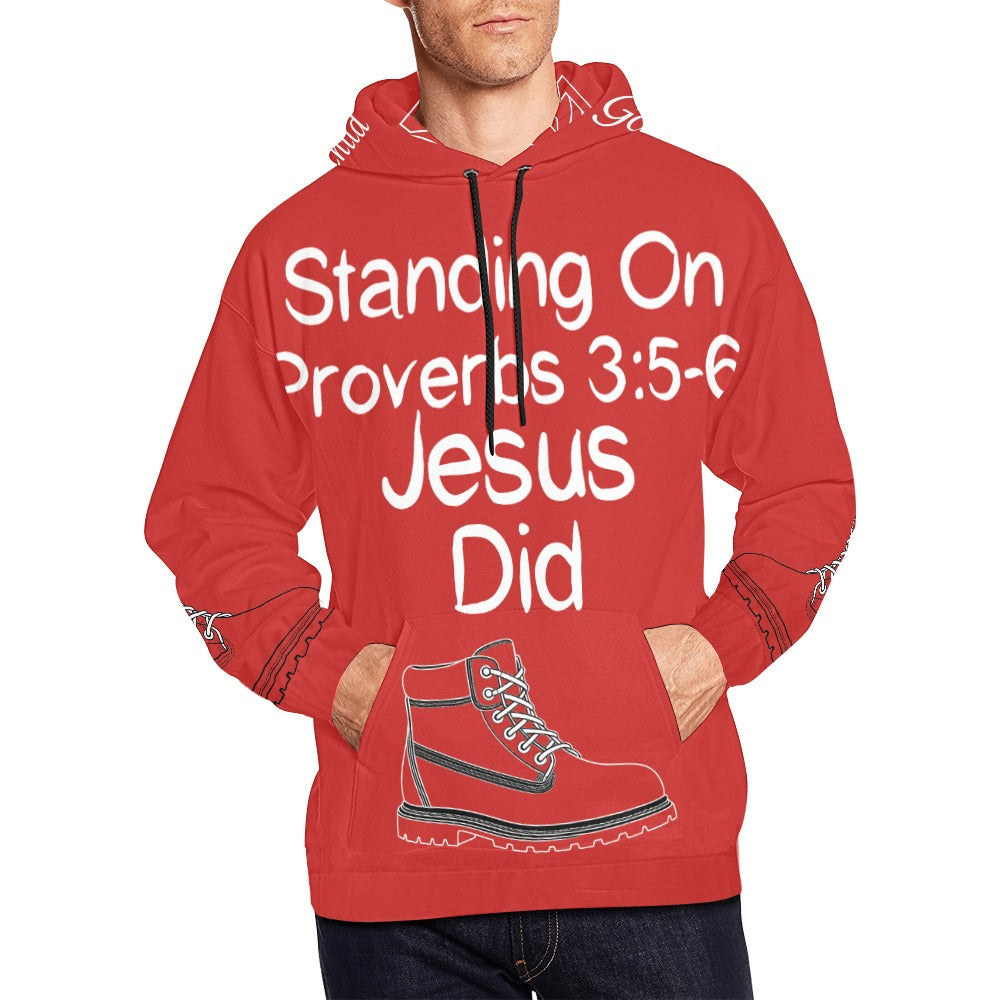 GC Men Standing On The Word Hoodie Proverbs 3:5-6 design close-up Proverbs graphic