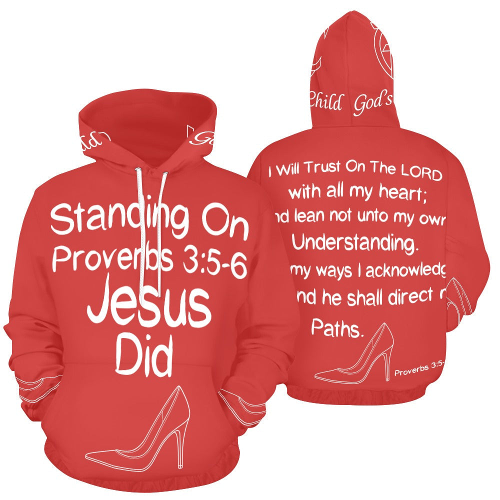 GC Women Standing On The Word Hoodie Proverbs 3:5-6 sleeve detail view