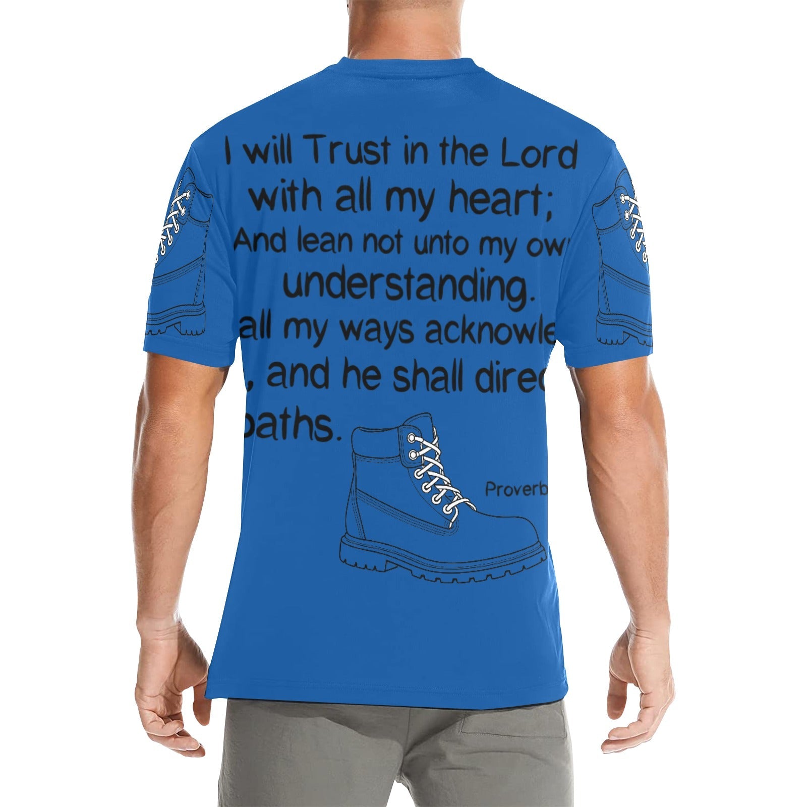 GC Men Standing On The Word Short Sleeve T-Shirt Proverbs 3:5-6 bold color version
