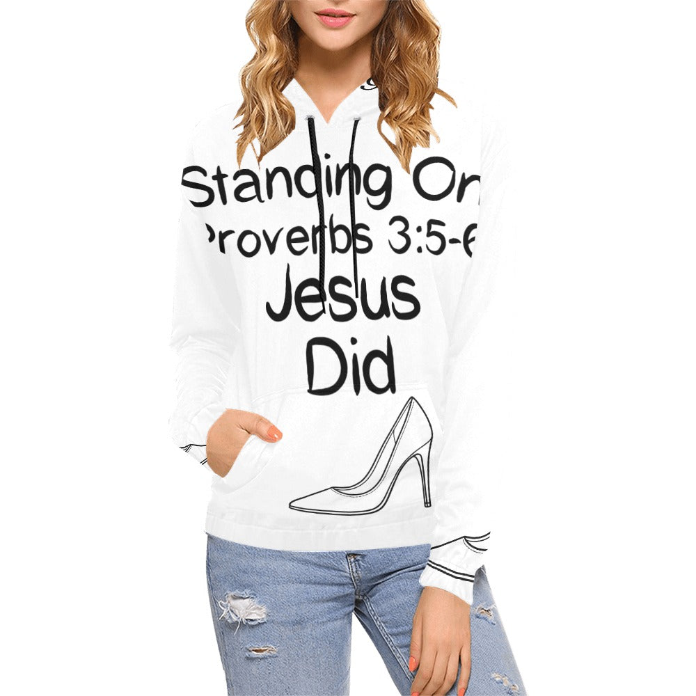GC Women Standing On The Word Hoodie Proverbs 3:5-6 front view design visible